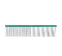 Herramienta de preparación profesional de acero para mascotas con extremos redondeados de dientes de acero inoxidable para maneras ergonómicas de razas largas y cortas y 2 (Verde 13 cm/5.1in)