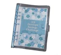 Herramienta de presupuesto integral de diario de ahorros diseñada como un desafío de sobres de 100 días para mejorar la disciplina financiera (azul)