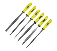 Herramienta de Pulido Manual Juego de Limas de Extremo Plano de 6 Piezas Limas de Acero con de Goma TPR para Limado y Biselado Rápidos Perfecto para Procesamiento de Metales y Joyas (SIL-1113)