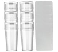 Herramienta de punta francesa juego de 6 sellos y raspadores transparentes para uñas sello de silicona para uñas francesas con cabezal y tapa extraíbles herramientas de manicura fáciles de limpiar
