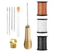 Herramienta de punzón para coser cuero, kit de costura para reparación de tapicería de cuero - Herramienta de reparación de zapatos de cuero | Agujas de punzón para coser cuero y lona con