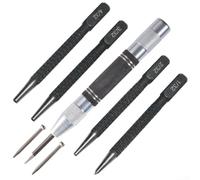 Herramienta de punzonado central de precisión de 7 piezas, agarre antideslizante, juego de operación con una sola mano, kit de punzón automático con resorte