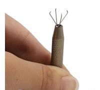 Herramienta de recogida de acero inoxidable de 4 mordazas para componentes electrónicos, chips IC, gemas, cuentas y piezas pequeñas - Pinza de garra con Knu(B)