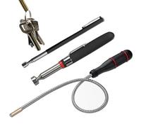 Herramienta de recolección magnética telescópica, herramienta de camioneta magnética de 3 piezas, telescopio, palo de magnet de resorte flexible flexible para encontrar tuerca de metal, pernos, torni