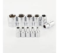 Herramienta de reparación de automóviles 11 unids para Torx Star Socket Set 1/4 3/8 E tipo acero cromo vanadio tratado térmicamente para la fuerza y resistencia a la grieta