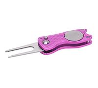 Herramienta de reparación de horquilla magnética portátil mango plegable de acero inoxidable ligero de aluminio () (rosa)