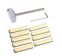Herramienta De Reparación De Luthiers Para Guitarra, Prensa De Traste, Herramientas De Prensado De Diapasón Caul Con 9 Inserciones De Radio De Latón Para Guitarra (Color : Silver)