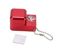 Herramienta de reparación de puntas de taco de billar 4 en 1, soporte multifuncional para tiza de billar con moldeador de puntas de metal, caja de tiza de aleación de aluminio para (Roja)