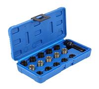 Herramienta de Reparación de Roscas de Bujías de 16 Piezas con Grifo M16 X 1,25, M14 X 1,25 Mm Kit de Reparación de Roscas de Bujías de Coche para Reparar Roscas de Bujías, con