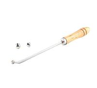 Herramienta de reparación de trompeta, mantenimiento de instrumentos de latón, juego de rodillos de acero inoxidable, kit de mango de madera, 9.2 x 0.8 pulgadas, herramientas profesionales de fijación