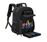 Herramienta de respaldo genérica | Hard Bottom Storage Bag | With Multiple Pocket Work Tool Backpack | For Technician Electrician Carpenter Plumber Home Improvement Welding