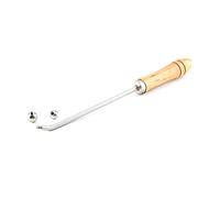 Herramienta de restauración de instrumentos de latón multiusos, textura de acero inoxidable, mango ergonómico de madera y 3 esferas de reparación, reparador de pistones de trompeta portátil