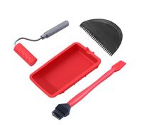 Herramienta de rodillo aplicador de pegamento para madera, bandeja de pegamento de mano de aleación de aluminio de silicona, incluye cepillo, esparcidor, diseño reutilizable, suministros para