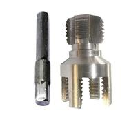 Herramienta de roscado de tuberías, juego de grifos internos externos, vástago hexagonal, adecuado para fontanería de 1/2 pulgada, 3/4 pulgadas, accesorio de taladro eléctrico, kit de roscado de