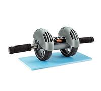 FFitness AB Roller with Spring Back Rueda Doble para Abdominales, Unisex Adulto, Gris, Talla Única