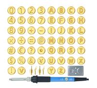 Herramienta de sello en caliente, sellos de letras de leña - Juego de tallado de madera con alfabeto, 56 piezas, kit de quemado | Herramientas artesanales Números Herramienta ergonómica para sellos c