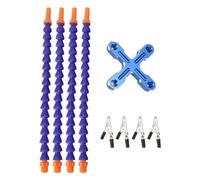 Herramienta de soldadura para manos amigas, profesional, 4 brazos flexibles, base de aleación de aluminio, tercera mano con 4 clips para ensamblaje, reparación, modelado, (Azul)