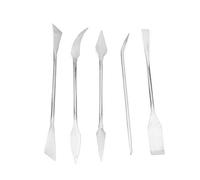 Herramienta de tallado de 5 piezas, acero inoxidable Cera de doble cabeza Multipropósito Cerámica Talla de arcilla Escultura Juego de artesanía de bricolaje para cepillar Raspar Limpieza Suavizar Dar