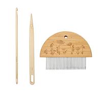 Herramienta de tejer para tapiz, tenedores, peine batidor de madera, dientes finos, herramienta de mano
