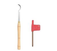 Herramienta de torneado de madera, inserto de carburo, desbaste, acabado, herramienta de ahuecado de cuello de cisne for torno de carpintería (1 juego)(12 * 31 * 12 * 470MM)