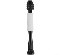 Herramienta de tornillo de taladro manual con portabrocas de 0,3 a 3,4 mm, cuerpo de aleación de aluminio, agarre antideslizante para carpintería, joyería, tallado en ámbar, kit de pasatiempos (blanco