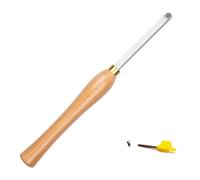 Herramienta de torno para carpintería con puntas de aleación de acero y carburo con mango ergonómico de madera de haya para un manejo cómodo y un rendimiento suave de torneado de madera (aplanado)