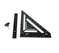 Herramienta de trazado cuadrada para carpintería, escuadra para vigas de aleación de aluminio, regla triangular multifuncional con bloque de sujeción y tornillo de fijación para