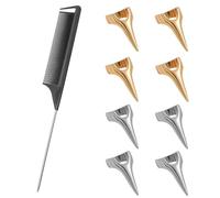 Herramienta De Trenzado De Pelo, Pettine a Coda 1 pezzi e Strumento per Separare i Capelli 8 pezzi, Herramienta de Separación y Seleccionar de Pelo Dedo Retro de Uñas, Peine de Peinado Puntiagudo
