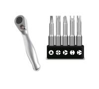 Herramienta de trinquete compacta con 5 puntas de destornillador especiales, juego de destornilladores de precisión para reparación electrónica, montaje de piezas pequeñas y herramientas manuales