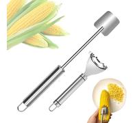 Herramienta de triturador de maíz - Stripper profesional de núcleo, removedor de la lámina doble de óxido | Easy Cob and Cutter for Holiday Meal Prep Outdoor Cooking Camping Picnic Event