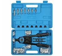 Herramienta de tuerca de remache de mano, 13 pulgadas de largo, kit de herramientas remachadoras de mano con 7 mandriles métricos y 110 tuercas remachadoras de M3 a M12