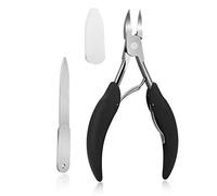 Herramienta de uñas encarnadas, cortaúñas gruesas para podólogos y podólogos con mango de fácil agarre, tijeras de acero inoxidable para personas mayores, adultos (incluye una lima de uñas)