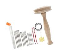 Herramienta de zurdo de madera con 17 agujas de zurcir y enhebrador para coser a mano, reparación de ropa, calcetines, suéteres, pantalones, juego de agujas de bordado