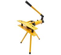 Herramienta dobladora hidráulica de tuberías, dobladora manual de tubos de 10 toneladas para hasta 90° con 6 moldes para tubos de 13-34 mm de diámetro, adecuada para tuberías de agua, hierro y alambre