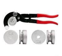 Herramienta Dobladora Manual de Tubos, 4 Tamaños Mini Dobladora de Tubos y Herramienta de Desbarbado, Curvas Lisas de 0 a 90°, Para Tubo Delgado de Aluminio de Cobre (Mango Rojo)