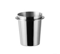 Herramienta dosificadora de café de acero inoxidable para preparación de espresso, se adapta a salidas de molinillo de 51 mm, 53 mm, 58 mm, diseño de taza de olfateo para evaluación de aroma (plateado