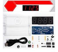Herramienta educativa interactiva de bricolaje para montar un temporizador de pantalla múltiple funcional mientras aprende electrónica básica (rojo)