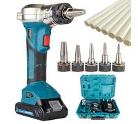 Herramienta eléctrica de expansión de tuberías PEX con rotación automática, incluye múltiples cabezales expansores para aplicaciones de fontanería, prensado y prensado