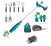 Herramienta eléctrica inalámbrica para quitar malas hierbas con 3 garras de acero para césped y jardín