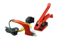 herramienta electrica Kit de bandas for flejado de embalaje de paletas, sellador de máquina flejadora manual de fusión en caliente for herramientas de flejado eléctrico sin hebilla con correa de PP co