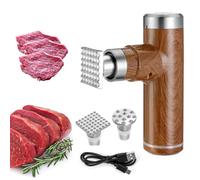 Herramienta Eléctrica para Ablandar Carne, Máquina Portátil para Ablandar Carne 25w, con 2 Cabezas De Martillo Desmontables De Acero Inoxidable, 6 Niveles Ajustables, Gadget De Cocina para Wood Grain