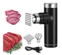 Herramienta Eléctrica para Ablandar Carne, Máquina Portátil para Ablandar Carne 25w, con 2 Cabezas De Martillo Desmontables De Acero Inoxidable, 6 Niveles Ajustables, Gadget De Cocina para Abla Black