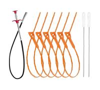 Herramienta Eliminadora de Cabello en Desagües,Desatascador Flexible para Lavabo | Juego de 9 Limpiadores Flexibles con Mango Ajustable para Mantenimiento Diario en Cocina Baño Dormitorio