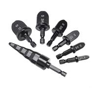 Herramienta expansora de tuberías 5 en 1 para kit de reparación de aire acondicionado con 6/7 piezas compatible con broca de acero de tubo de cobre de 1/4, 3/8, 1/2, 5/8 y 3/4 pulgadas (A)