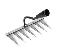 Herramienta extractora de, herramienta manual de material acero al manganeso, rastrillo nivelador de césped para aflojar el para, Acero de 7 dientes