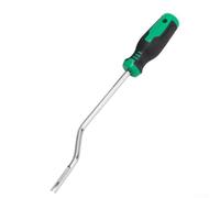 Herramienta extractora de manija de techo de coche para extracción de clips de visera solar, gancho en forma de V, acero de alta dureza, agarre antideslizante, acabado plateado, 19 pulgadas (B)