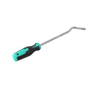 Herramienta extractora de manija de techo de coche para extracción de clips de visera solar, gancho en forma de V, acero de alta dureza, agarre antideslizante, acabado plateado, 19 pulgadas (A)