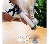 Herramienta extrusora de arcilla, pistola exprimidora de barro de mano, juego de extrusora de barra de barro hueca suave con 7 placas de moldes diferentes for esculpir y elaborar cerámica.