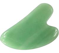 Herramienta facial Gua Sha, tabla de guasha de piedra de jade natural para terapia de acupuntura SPA, tratamiento de punto de disparo, herramienta de masaje de raspado Gua Sha (verde)