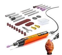 Herramienta giratoria inalámbrica - Pluma perforadora de 6 velocidades con luz LED, kit de grabado recargable, mini conjunto de herramientas de pulido eléctricas, equipo artesanal de precisión para el